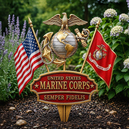 🏆Last Day Promo: 49% OFF 🎖️-US Marine Corps Semper Fidelis Tribute Garden Stake - ✈️Buy 2 Free Shipping Today!