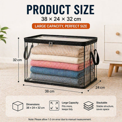 📦Large Heavy-Duty Thick Plastic Clear Storage Bag for Clothes, Moving & Storage